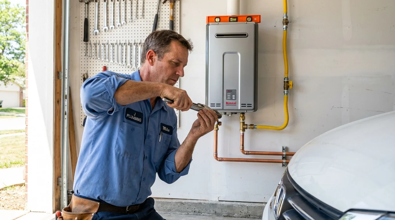 Tankless water heater installation by a Johns Plumbing LLC plumber in Eldora